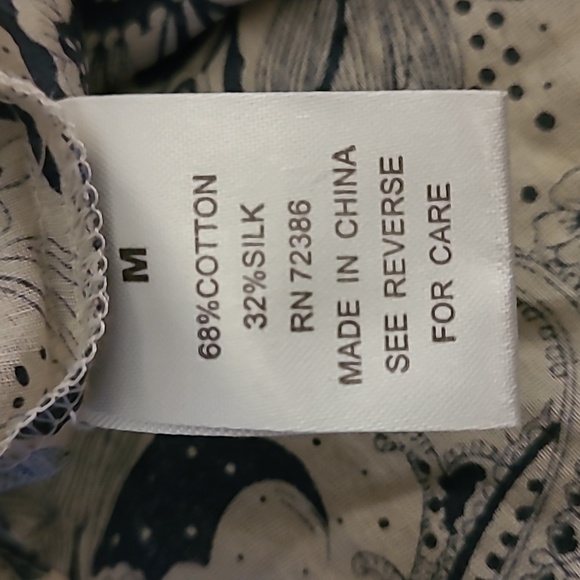 Romantic Silk Cotton Summer Dress with Buttons and Ruffles Size Medium - Picture 11 of 13